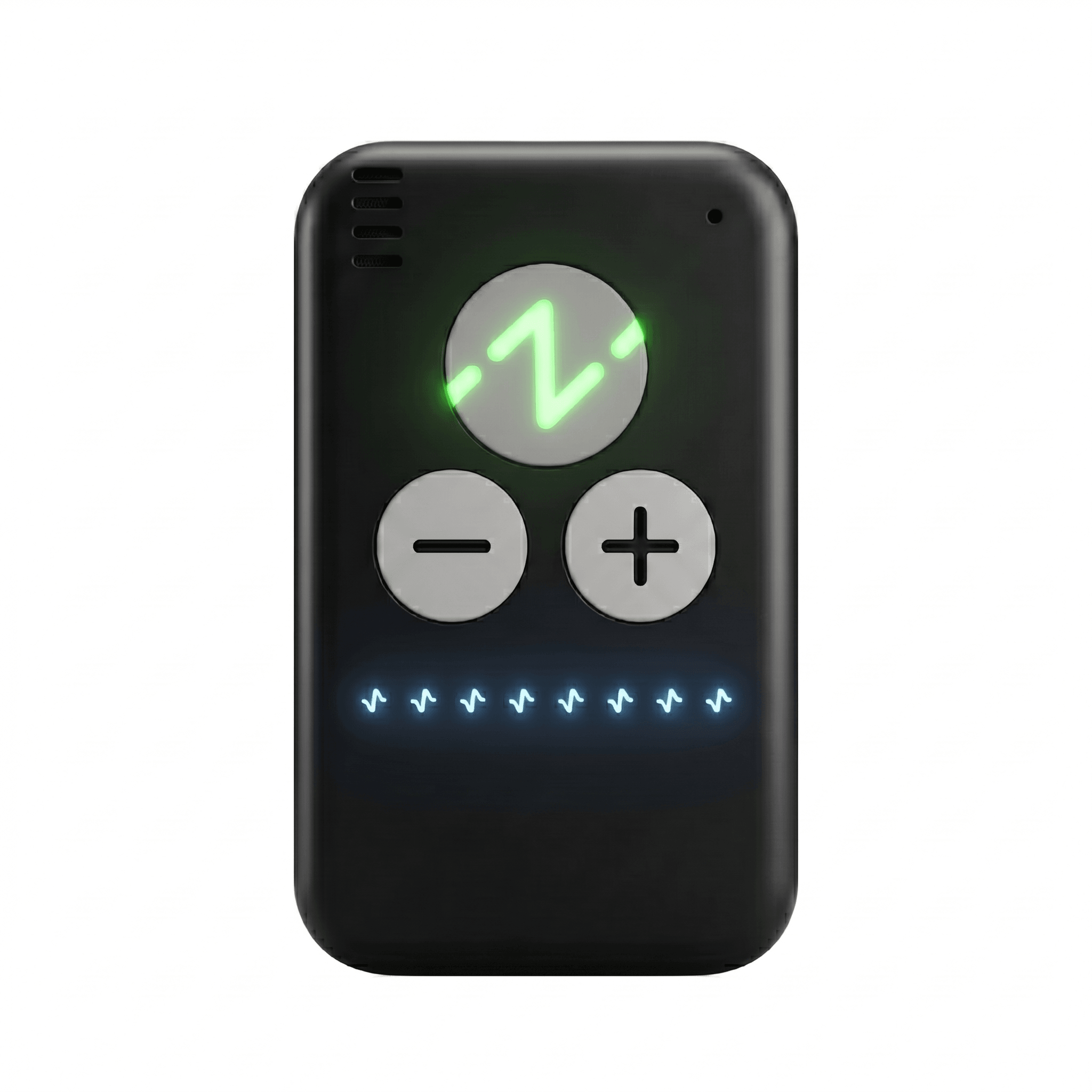 Serenity device front view with illuminated controls